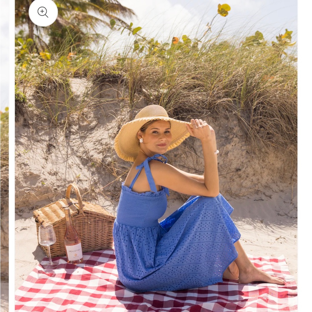 Cabana Life blue eyelet midi dress - NWT